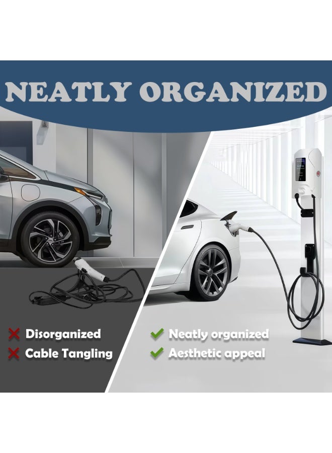 CHIYLE EV Charger Holder and Cable Organizer for GBT, Wall Mount Charging Cable Bracket with Hook, Fits BYD, Xpeng, Jetour, NIO, FAW EV Car Accessories - Image 3